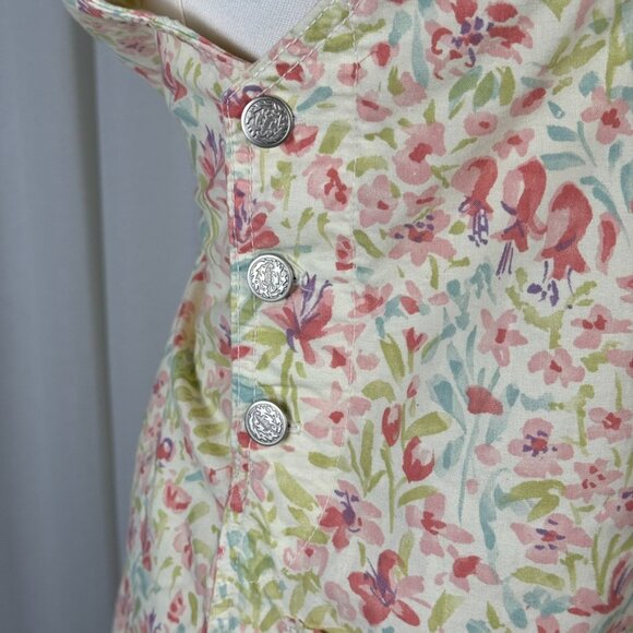 90s Vintage Floral 100% Cotton Cargo Dress by MATCH sz Small - Picture 4 of 10